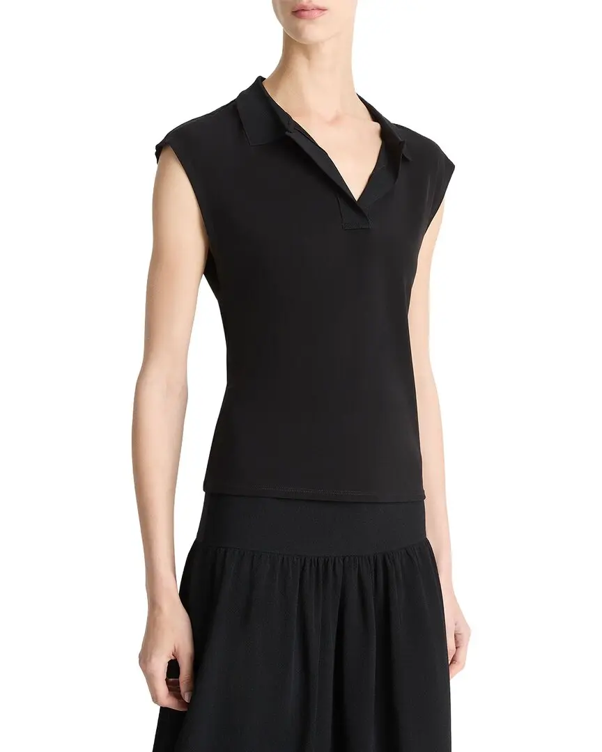 Vince Cap Sleeve Polo Shirt
