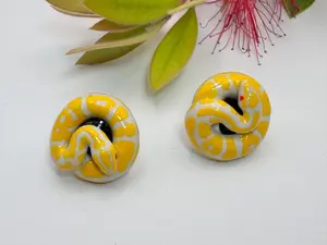 Albino Ball Pythons Post Earrings