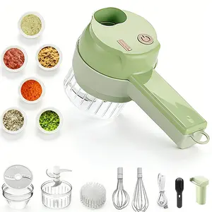 5-in-1 Handheld Electric Vegetable Chopper Set, Kitchen Food Processor with Egg & Cream Beater and Clean Brush for Salad, Onion, Meat