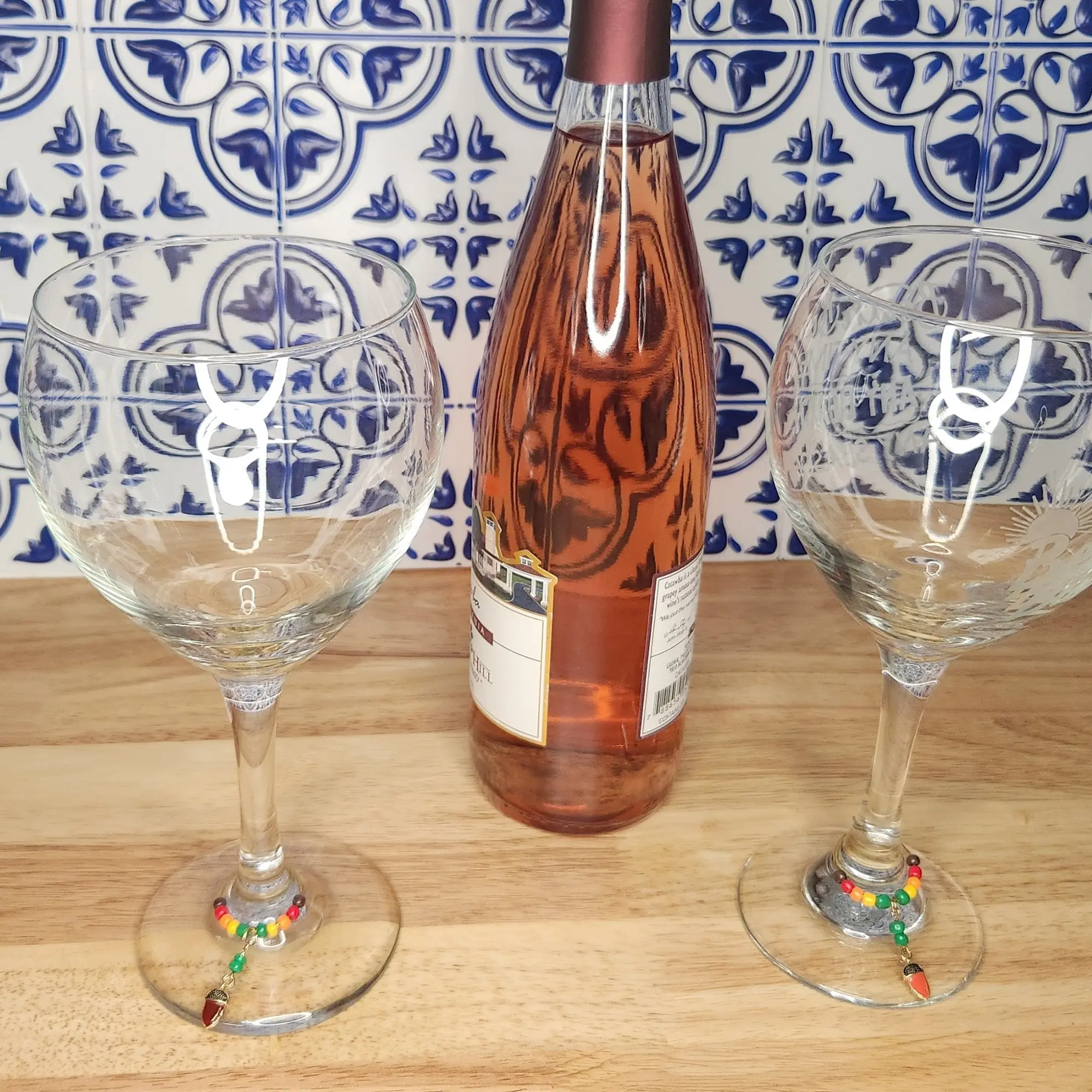 Six Acorn Wine Glass Charms for Your Drinkware Collection