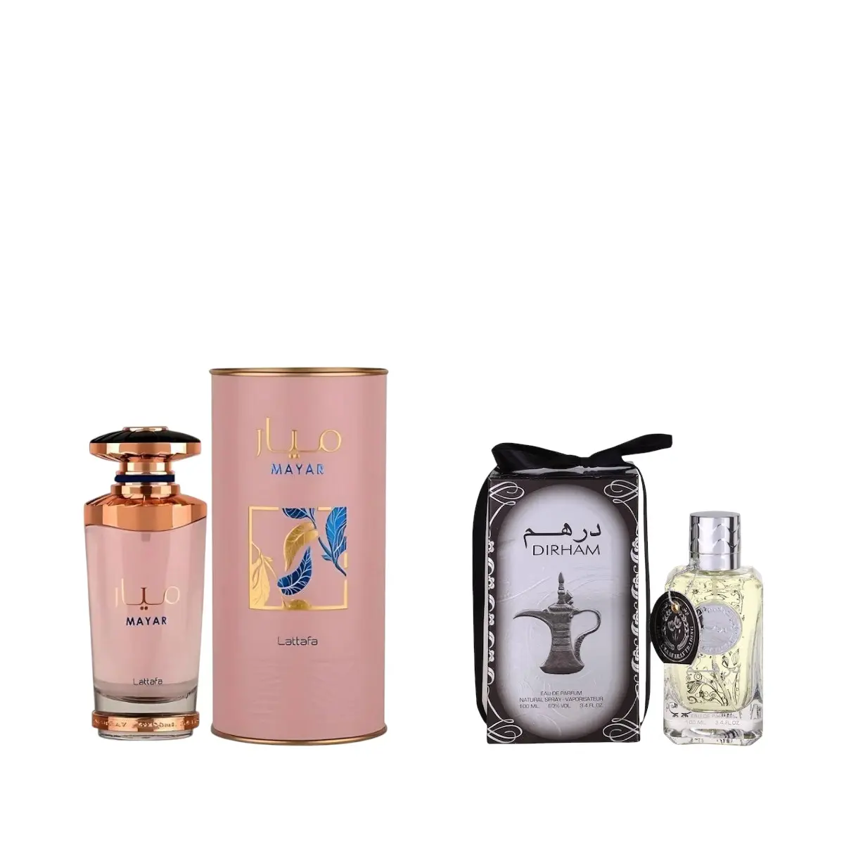 Oudlash Bundle | Lattafa Mayar + Ard Al Zaafaran Dirham | Unisex Fragrance | 100ML - 3.4 flOz | Fruity-Rose & Citrus-Aromatic