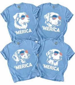 Comfort Colors -Jean Blue 50+ Dog Funny 4th of July T-Shirt, Merica Golden Retriever Shirt, 4th of July Australian Shepherd Dog Shirt, 4th Of July, Independence Day, Menswear & Womenswear