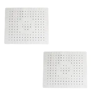 US 2-4 Pc Kitchen Sink Mat Rubber Drainer Pad Protector Non-Slip Rubber Durable