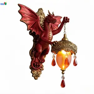 Flame Red Dragon Wall Light Warm Light Like Lava Flow Orange Red Gradient Flame Scales Majestic Red Dragon Claw Gentle Night Light Fantasy Atmosphere Bedroom Hotel Restaurant Decor, Must-Have Home Decor, Perfect Holiday & New Year Gift