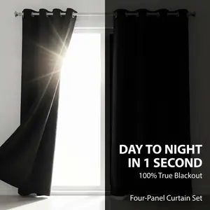 Viral 100% Blackout Curtains 4-Pack | Turn Day Into Night  Room Upgrade | #TikTokMadeMeBuyIt living Decorative