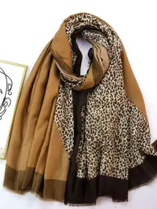 Spring Summer Versatile Fashion Lightweight Leopard Print Scarf, Long Leopard Shawl, Casual Style, All Seasons Wear