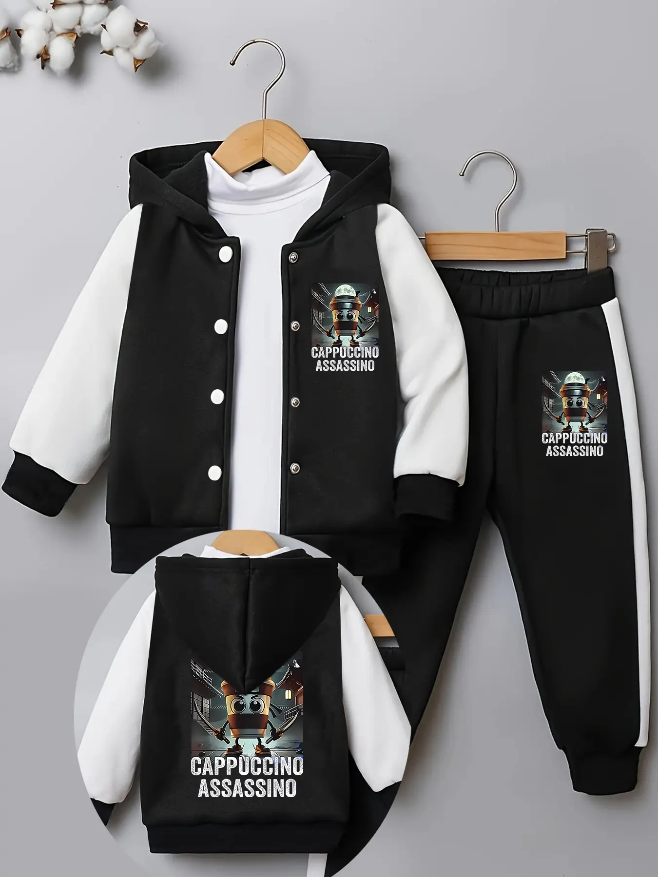 Boys' Fall Winter Hooded Jacket Set, Simple Letter Print Baseball Coat + Comfortable Casual Pants, School Style Fashion, Youth Kits