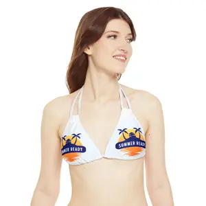 Summer Ready Customized Strappy Triangle Bikini Top (AOP)
