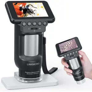 Portable Microscope for Kids with 2.8" LCD Screen, Handheld Digital Microscope Kit for Kids 8-12, Pocket USB Coin Camera Magnifier with 8 LED Lights & Microscope Slides for Adults