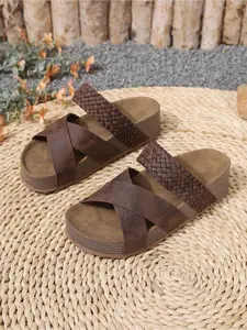 Women Retro Sporty Sandals Thick Wedge Sole Breathable Mesh Lightweight Comfortable Summer Walking Shoes Fashionable Design Thick Soled Sandals