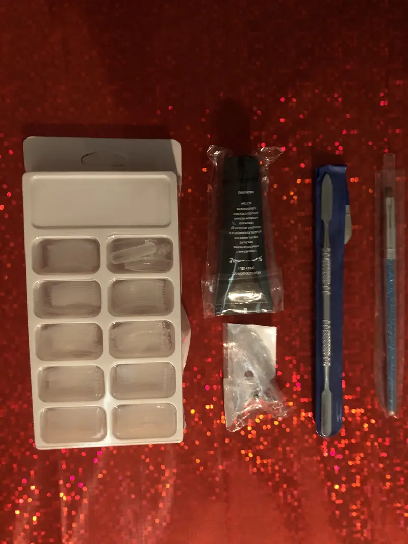 DIY Gel Nail Sticker Kit with 24pcs Clear Stickers 10 Sizes Black Toothpaste Tools Easy At Home Manicure No UV Lamp Needed