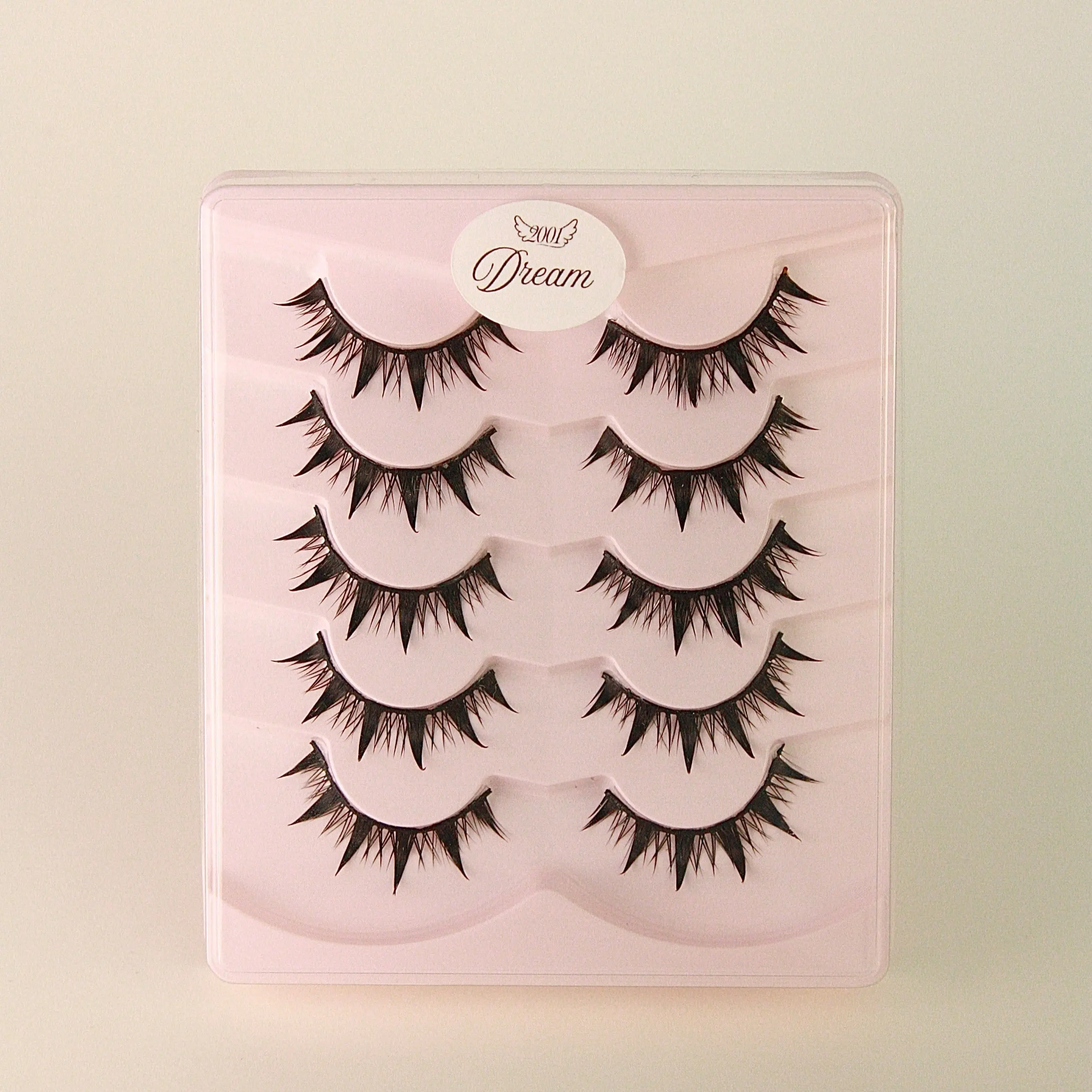5 Pairs of Dream Spiky Anime-Inspired Reusable False Lashes - Glossy Synthetic Lightweight Eyelashes for Everyday Glam & Cosplay Makeup Cosmetic