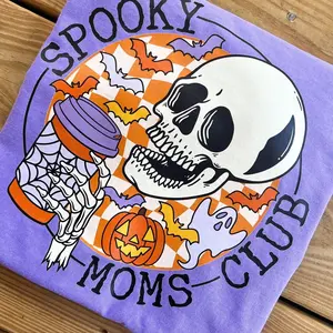 Spooky mom club comfort color Tee Cotton Purple