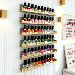 2PCS Acrylic Nail Polish Rack Mirror Surface, Durable Acrylic Material, Perfect for Organizing Your Nail Polishes & Accessories, Cosmetic Display Stand