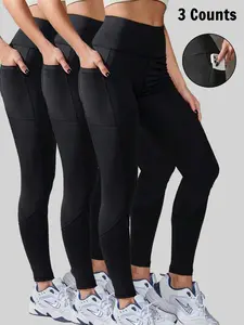 Women's High Waist Sports Leggings, Breathable Comfortable High Stretch Yoga Leggings, Ladies Sportswear for Indoor Outdoor Wear, High Stretch Bottoms