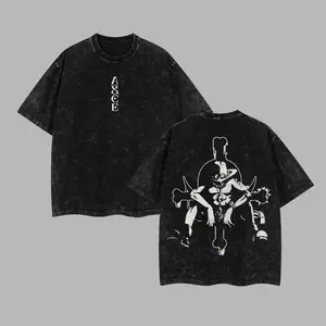 [NeoTokyoStatic] Portgas D. Ace One Pieceee Anime Retro Unisex Acid Washed T-Shirt, 100% Heavy Cotton One Pieceee 2026 Oversized Unisex Anime Merch, Soft Cotton Streetwear Clothes, Unisex Manga Apparel, Gift for Anime Fans