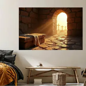 Easter Jesus Canvas Wall Resurrection Jesus Canvas Painting Christian Easter Wall Decoration Medieval Art Sacred Religious Decoration Exquisite Art Printing