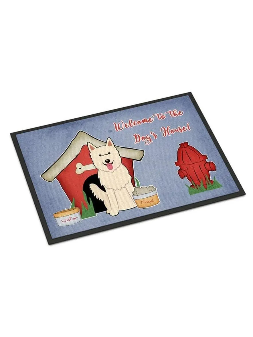 Carolines Treasures BB2799MAT Dog House Collection Anti-Skid Durable Fade-Resistant White German Shepherd Indoor-Outdoor Mat, 18 x 0.25 x 27 in