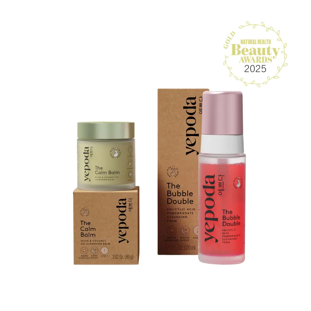 Yepoda The Cleansing Duo | Korean Double Cleansing Set with Cleansing Balm & Face Wash | Makeup Remover & Pore Cleanser