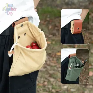 Outdoor foraging bags, fruit picking bags, waist hanging tools, fanny pack bags, drawstring bags, folding canvas tool storage bags