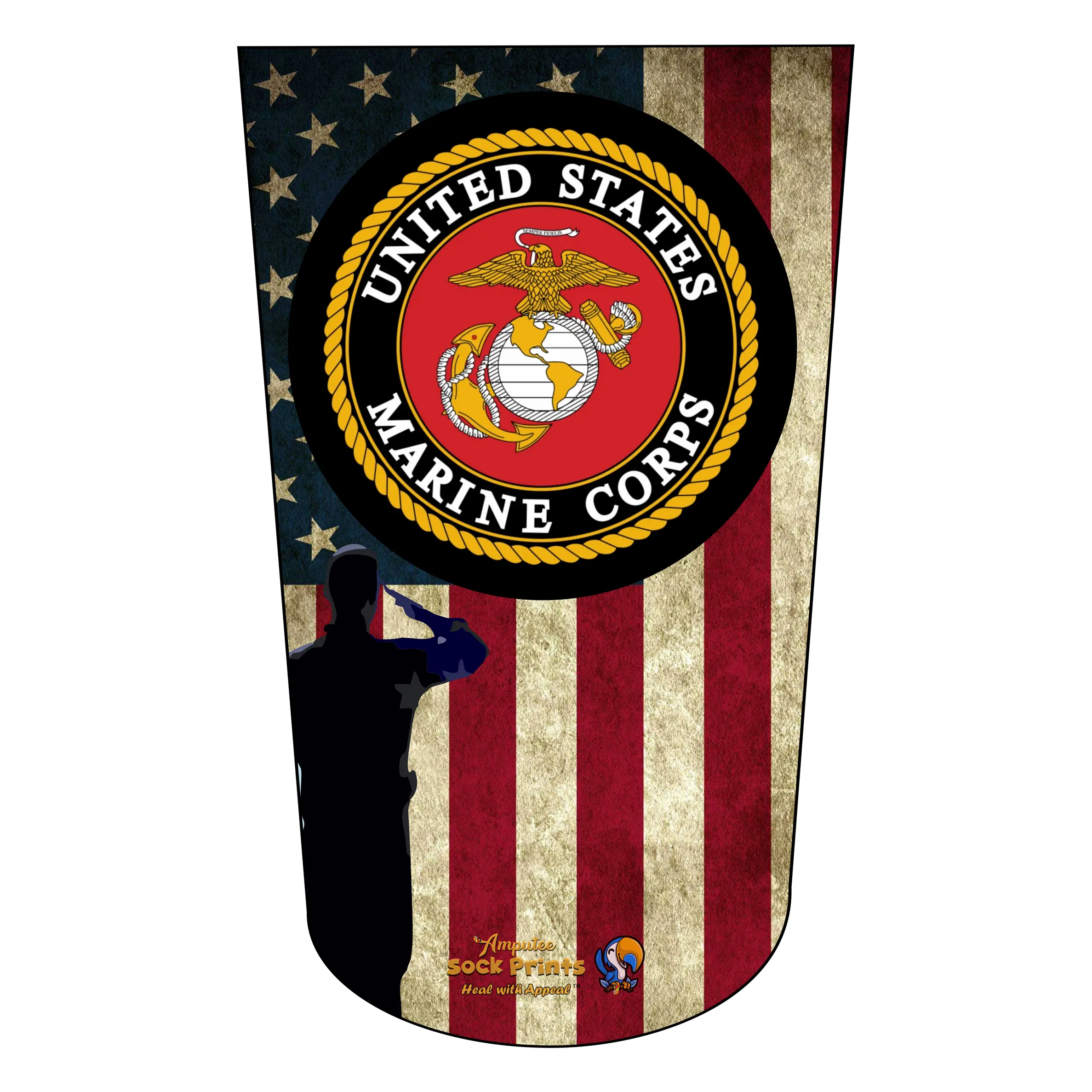 Amputee Sock "Marine corp V3",Stump Sock, Prosthetic Limb Sock