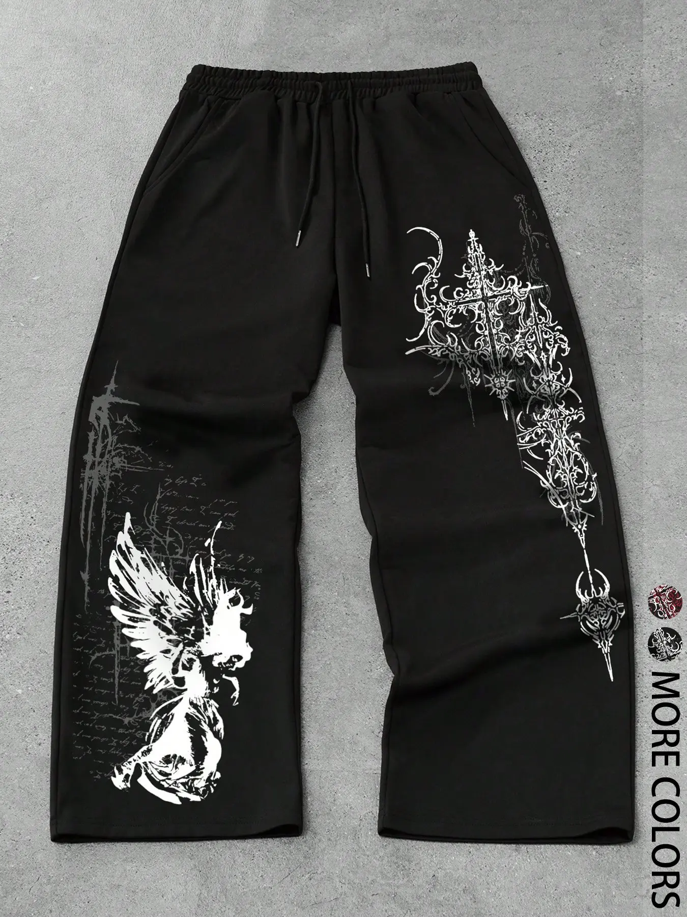Men's Long Pants Angel Pattern Print Street Style Outdoor Fashion Trendy Vintage Youth Holiday Simple Campus Natural Comfortable Casual Comfy Trouser Spring Fall Casual Street Trousers