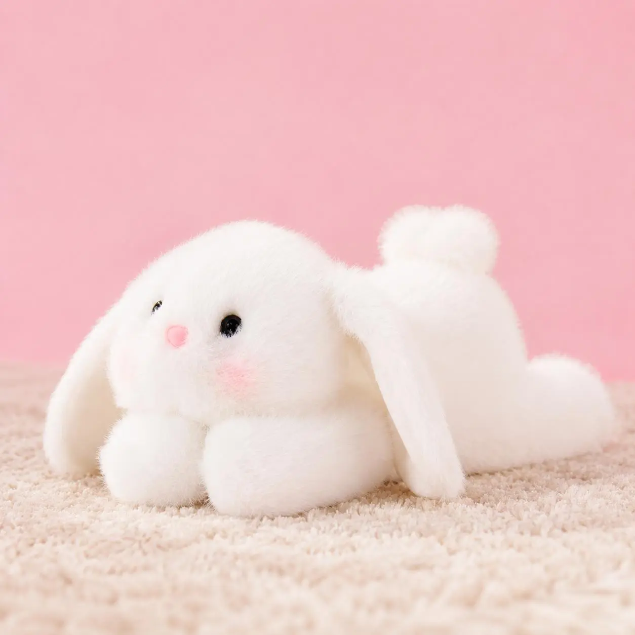 MINISO Super Soft Fluffy Kawaii Bunny Collectible Stuffed Doll - Soft Plush, Whimsical Animal-Shaped Stuffed Toy, Decor Item, Kids' Creative Birthday Gift, Stuffed Dolls, Back To School