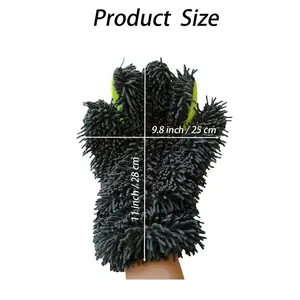 Five-Finger Towel Car Wash Gloves Plush Microfiber Non-Scratch Sandwich Mesh Eyelet Polyester Fiber One Piece Car Cleaning Tool for Gentle Efficient Cleaning