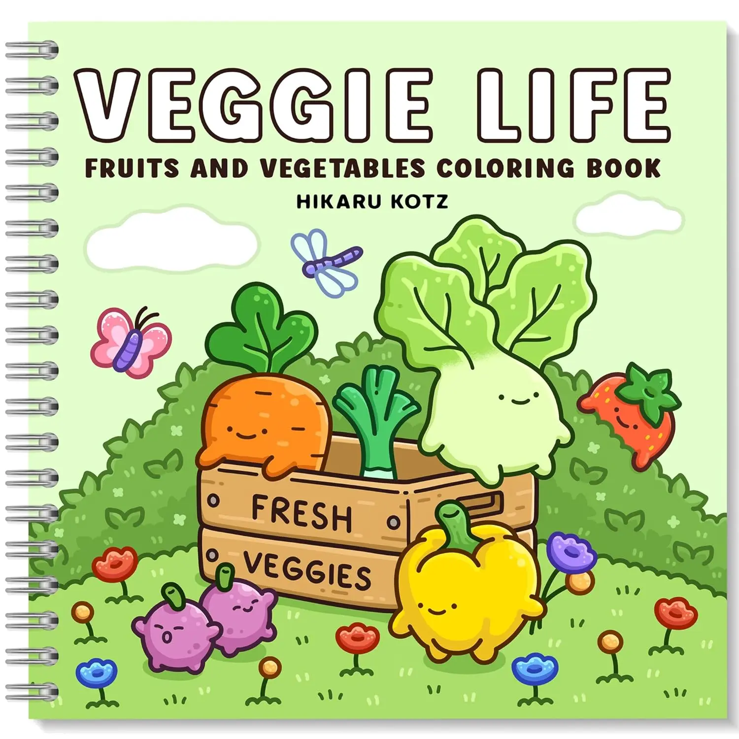 Veggie Life Fruits & Vegetables Themed Coloring Book - Stress Relief, Creativity DIY Coloring Supply for Teens, Adults