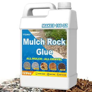 Mulch Glue for Landscaping, 128oz Rock Glue, Garden Anchor Adhesive for Stone, Pebble & Gravel, Rain Resistant Clear Finish, Pet Safe & Environmentally Friendly, Long Lasting Results