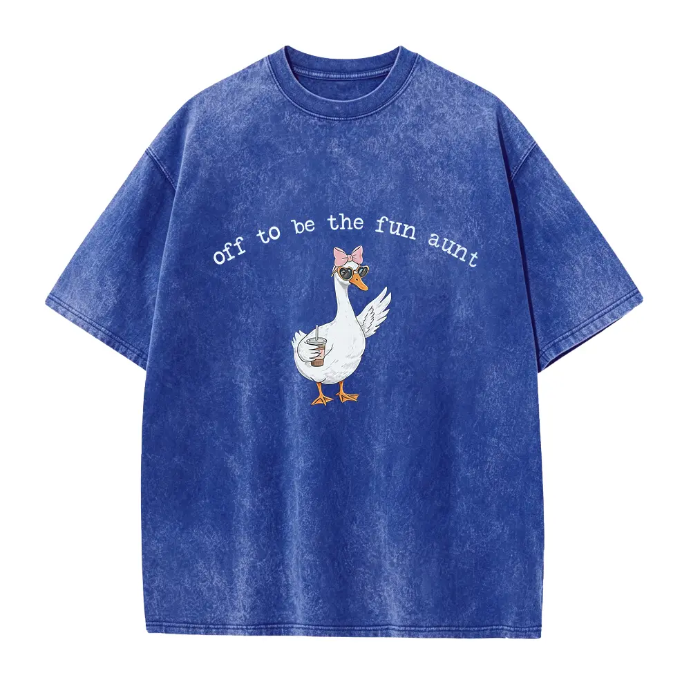 Funny Aunt Goose Graphic Tee, Off To Be A Fun Aunt Shirt, Pregnancy Announcement Gift For Sister, Future Aunt Present, Casual Crew Neck Short Sleeve Top, Same Day Shipping, Trendy Family Reveal Outfit For Women
