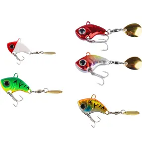 5pcs VIB Easy Catch Fishing Lures with Vibrating Swimming Flashing and Jigging Action, 0.495oz Ultimate Search Bait for All Fish Species, Amazing Ice Fishing Jig Spinners with BKK Hook, Long Cast Spinner Bait