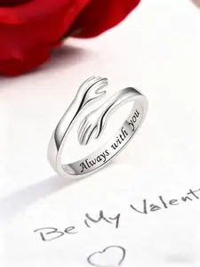 Granddaughter Hug Ring by Hope Rings – Inspirational 304 Stainless Steel Jewelry with “Always With You” Message – Adjustable Ring for Women – Tarnish Free Jewelry Gift for Her – Birthday Gift for Her – Wedding Promise Rings
