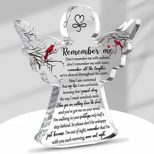 Sympathy Gift for Loss of Mom, Acrylic Plaque Cardinal Floral Desk Decor, Memorial Bereavement Remembrance, Birthday Mothers Day Keepsake Present