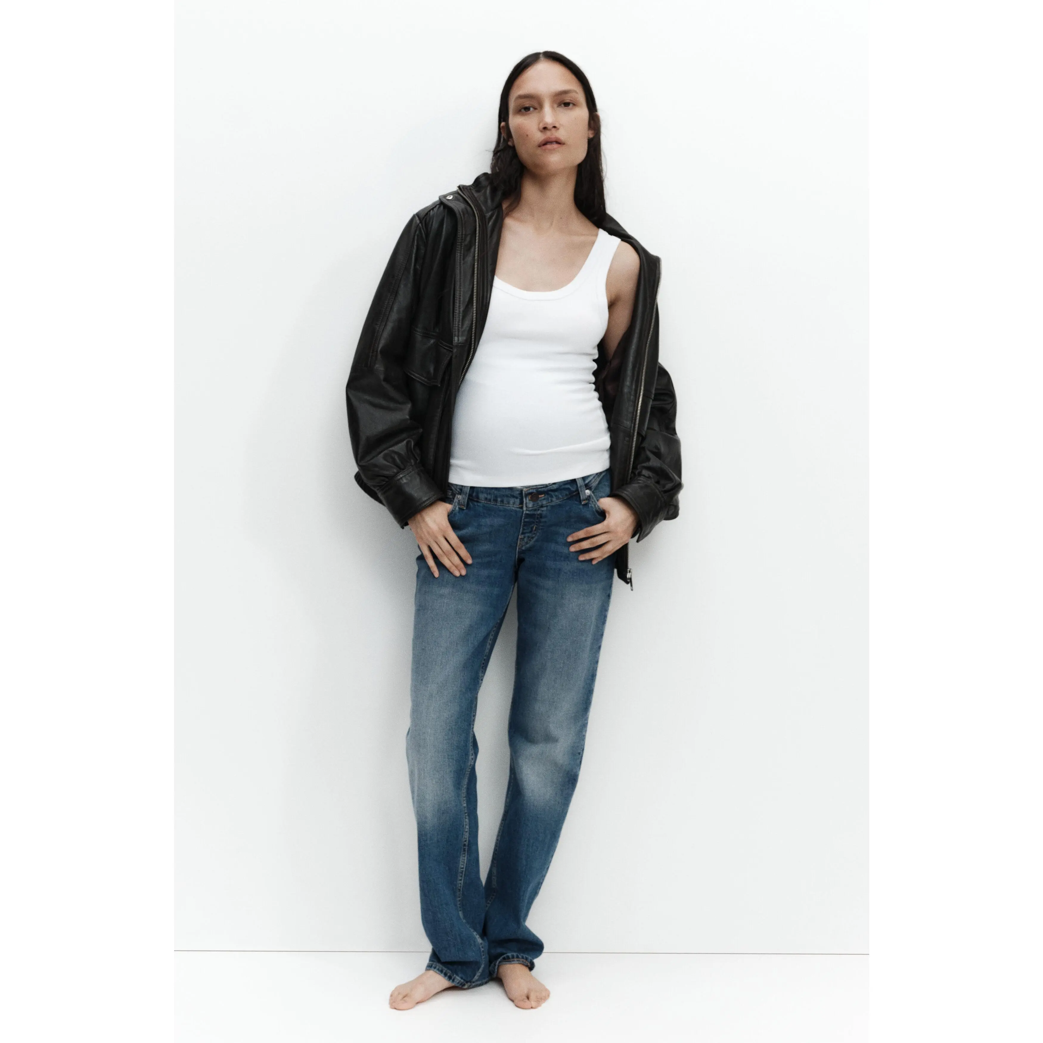 H&M MAMA Slim Straight High Waist Jeans