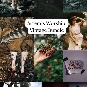 Artemis Worship Vintage Bundle, Vintage Witchcraft Tools, Hellenic Witch Worship Bundle, Beginner Deity Work Kit, Vintage Lunar Witch Kit