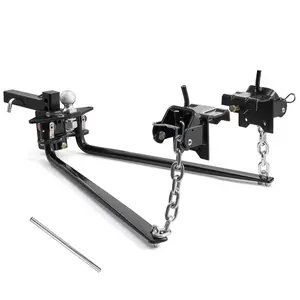 VEVOR Weight Distribution Hitch, 10000 lbs Max Towing & 1000 lbs Max Tongue, Weight Distributing Hitches Kit Includes 2 in Shank and 2-5/16 in Ball, Load Leveling Hitch for Trailers, Black
