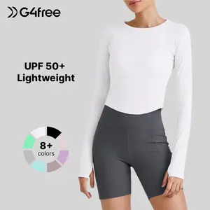 G4Free UPF 50+ Rash Guard for Women Long Sleeve Workout Tops Lightweight Sun Shirts UV Protection Athletic Hiking Sunshirts Outdoorfun Activewear