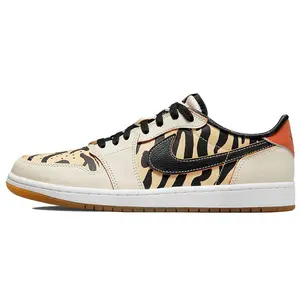 Jordan Air Jordan 1 Retro Low OG GC "CNY" Tiger Pattern Low-Top Retro Basketball Shoes Unisex Beige