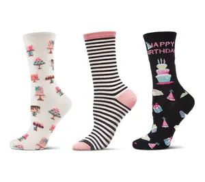 MeMoi Set of 3 Women's Birthday Crew Socks