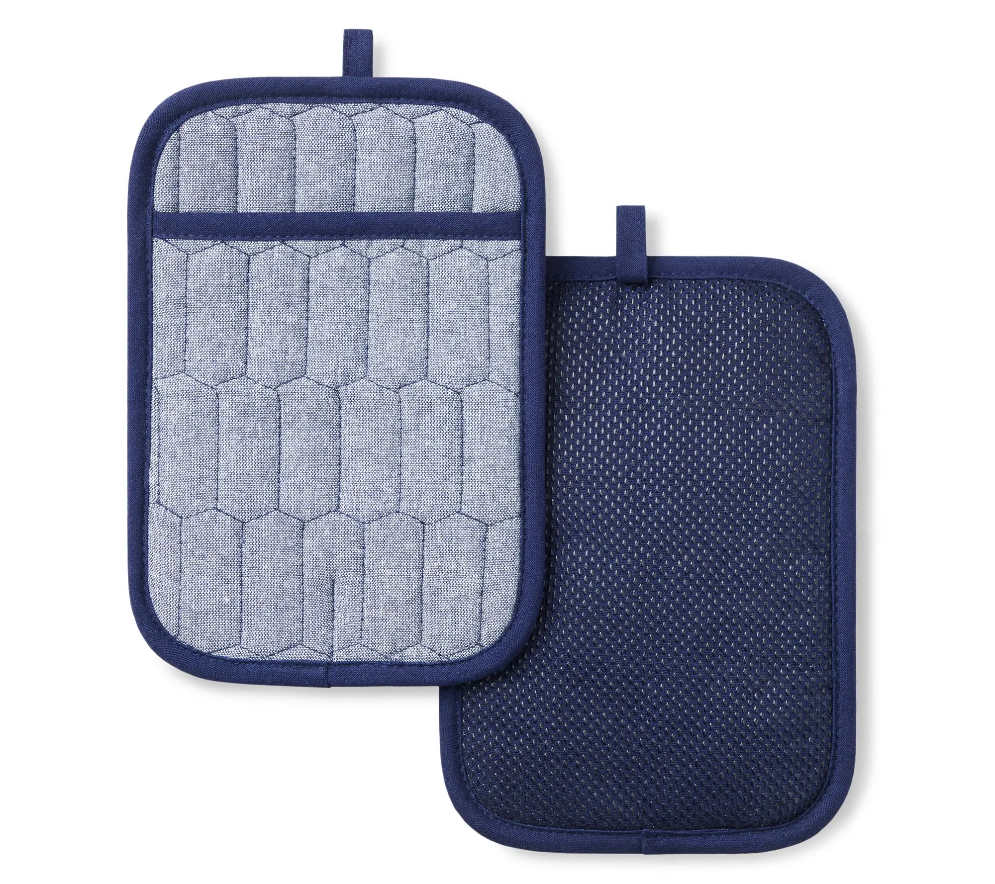 Matha Stewart Honeycomb Chambray Pot Holder 2-Pack Set