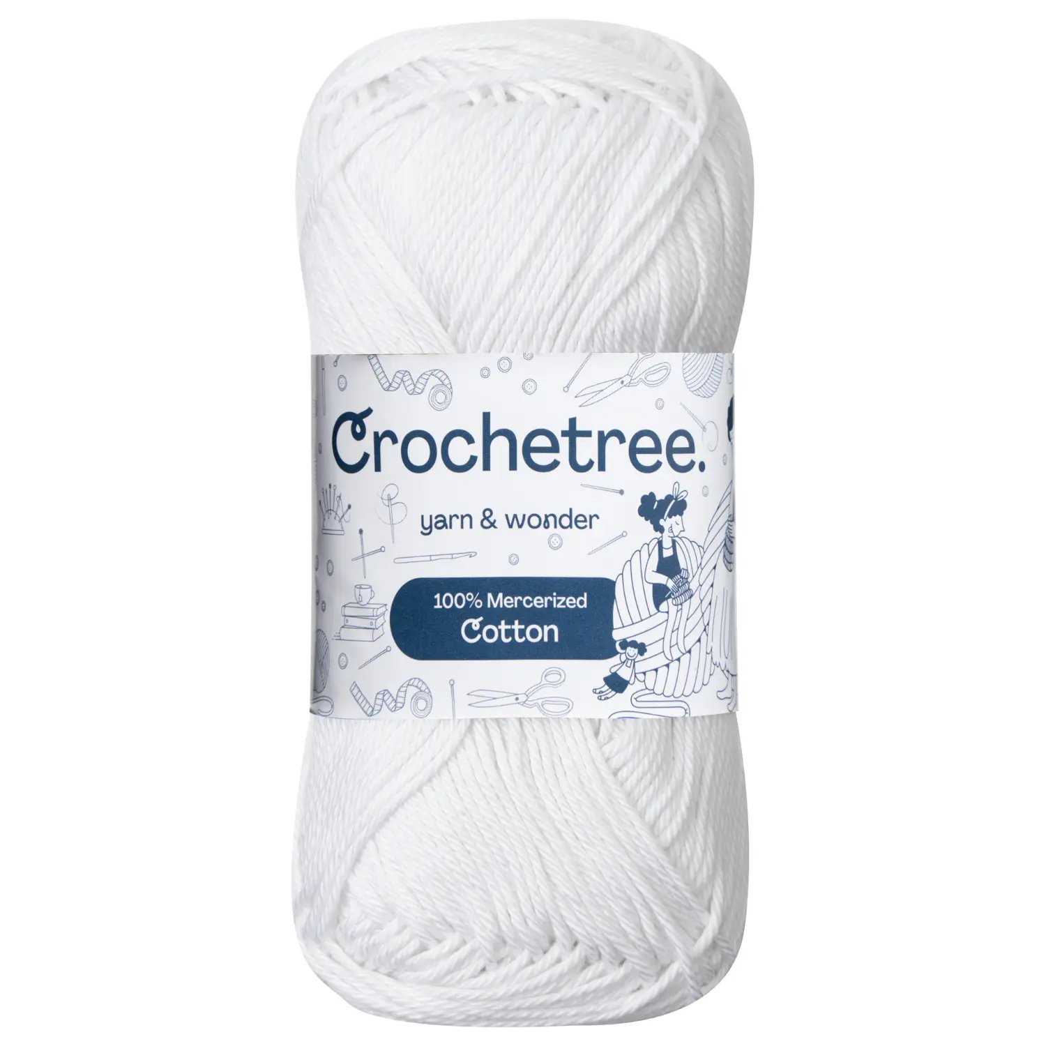 Crochetree 100% Mercerized Cotton Yarn, 50g Fingering Weight Yarn with Strong, Shiny Finish & Smooth Slippage for Amigurumi Craft