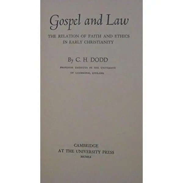 USED Book - Gospel and Law by c dodd (Hardcover) - english