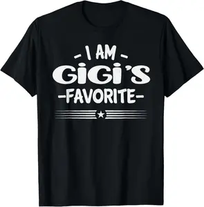 100% Cotton I Am Gigi's Favorite Sarcastic Funny Tees - Girls - Unisex- - Short Sleeve - Black - Small - T-Shirt