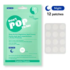 SoloVegan Overnight Pimple Patches 12ct | | BHA + Salicylic Acid | Deep Action Spot Covers | Works While You Sleep