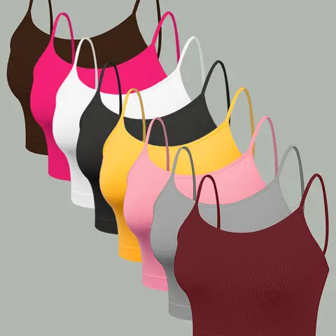 8 Pieces Women's Solid Wireless Bra, Stretchy Comfortable Breathable Bra, Ladies Lingerie for All Seasons, Fitness Training Clothes, Yoga Sports Bra SpringStatements