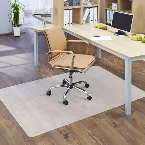 Zenstyle 46.3×59.8×0.06in Rectangular PVC Office Chair Mat, Transparent Waterproof Hard Floor Protector, Easy-to-Clean Indoor Mat, Hard Floors, 59.8*46.3*0.06In