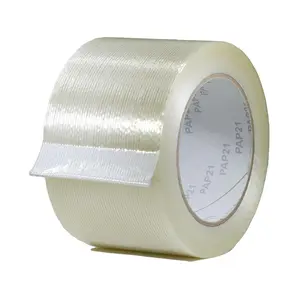 FIL-795 Fiberglass Reinforced Filament Strapping Tape - Heavy Duty Packing & Shipping Tape, Mono Directional, 3 in x 60 yds (5.5 Mil)