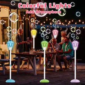 Tower Remote Control Bubble Machine, Magic Bubble Torch Garden Light, 47 Inch Adjustable Height, Perfect for Parties and Events