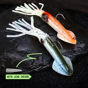 New Squid Bait Night Glow Artificial Fishing Lure, 1 Pack, High Visibility Fish Attractant, Ideal for Night Fishing, Durable and Effective
